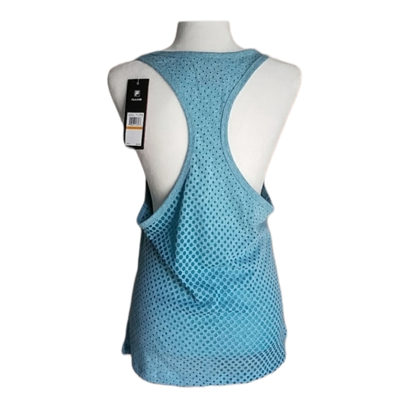 Fila Athletic Tank Top Size S Racerback Turquoise Polka Dot Gym Workout NEW $45 - Picture 2 of 6